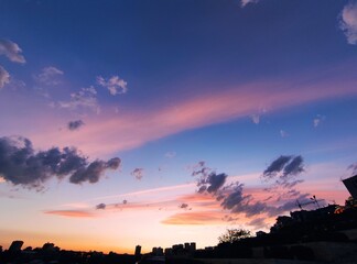 sunset over the city