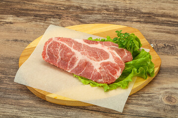 Raw pork meat neck steack