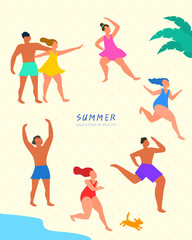 Collection of various summer object illustrations