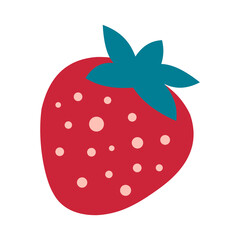 Strawberry berry on a white background for printing on clothes, pillows, kitchen and children's textiles. 