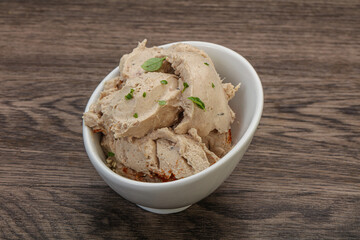 Herring butter spread in the bowl