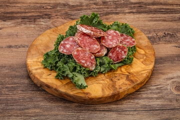 Iberian pork Fuet sausage slices