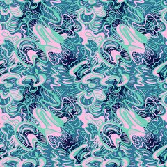 Fototapeta premium abstract, art, artwork, aztec, background, chaotic, character, cloth, clothes, contemporary, creative, decoration, decorative, design, doodle, drawing, fabric, face, fashion, funny, geometric, graphic