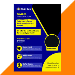 Medical product sale or coronavirus covid-19 flyer template
