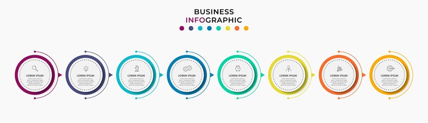 Infographics design vector and marketing icons can be used for workflow layout, diagram, annual report, web design. Business concept with 8 options, steps or processes