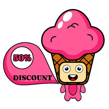 mascot costume discount ice cream, perfect for advertising or promotion