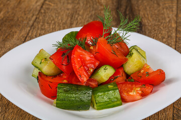 Spring salad with fresh vegetables