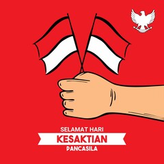 Happy pancasila day of indonesian international event design vector template