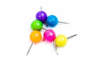 round colored pins  isolated  - Image