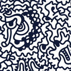 Seamless abstract decorative wave line pattern