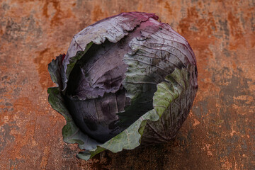 Natural ripe Organic violet cabbage