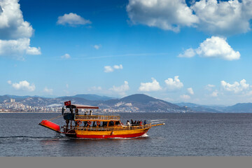 Pleasure boat in the Mediterranean sea.