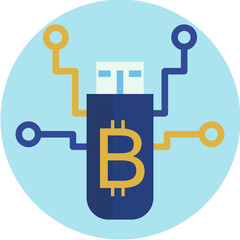 Bitcoin Icon. Vector Illustration