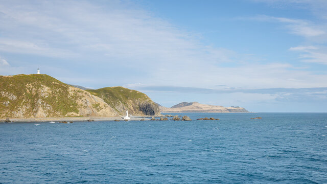 Cook Strait New Zealand With Lighthouses