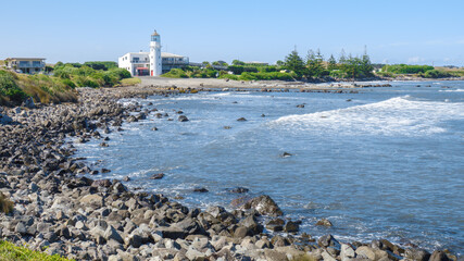 Fototapeta na wymiar lighthouse at Cape Egmont New Zealand north island