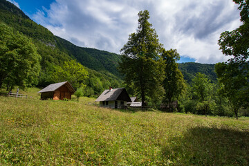 houses in the slovenian alps