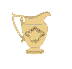 ANCIENT ROMAN VASE DECORATED IN CLASSIC STYLE GOLD COLOR WITH GOTHIC DECORATIONS