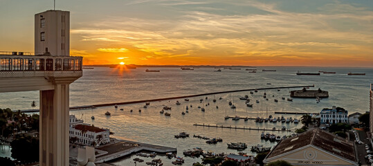 Panoramic image of the port of the Brazilian city of Salvador de Bahia