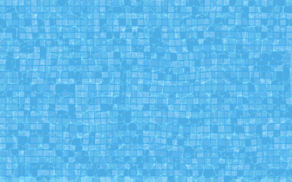 Pool water texture. View from above. Blue clear water
