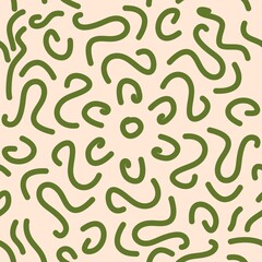 abstract pattern of curved lines, a combination of green and brown. Suitable for clothing design