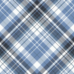 Seamless pattern in gray, discreet blue and white colors for plaid, fabric, textile, clothes, tablecloth and other things. Vector image. 2