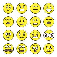 Pack of Emoticon and Emotag Flat Icons 