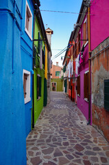 Fototapeta na wymiar colorful narrow street