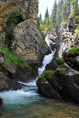 Kairak waterfall. Mountainous area near the city of Almaty.