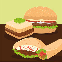 arabic food icon set