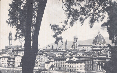florence panorama of the city in the 40s