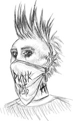 Punk Rocker Sketch Portrait - Hand Drawn art