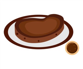 Vector illustration of roast beef on plate with barbecue, steak and restaurant theme. suitable for advertising food products