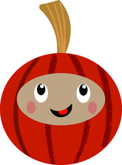 orange cute pumpkin baby face stripes