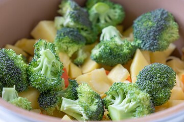 Food organic broccoli natural mix. cuisine fresh.