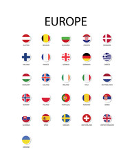 National flag in Europe, Vector circle design.