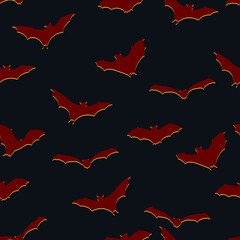 Vector Seamless Pattern of Bat Silhouettes
