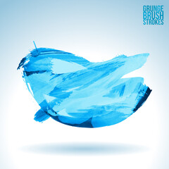 Fototapeta premium Blue brush stroke and texture. Grunge vector abstract hand - painted element. Underline and border design.