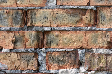 Background from an old red brick wall.