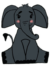 black and cartoon elephant
