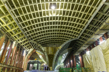 地下工事現場のシールドトンネル （目黒区・東京）