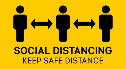 Social Distancing,Keep Safe Distance warning icon, vector illustration,Preventing covid-19