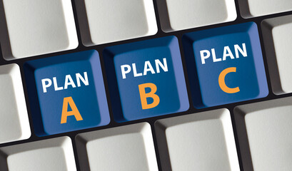 Plan A B or C - select computer keyboard for different approaches or strategies