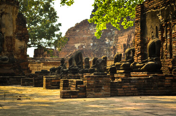 Ancient temple ruins of ayutthaya in Thailand - 429592144