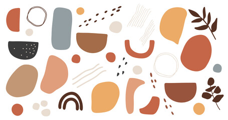 Boho abstract modern shapes, vector illustration