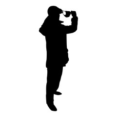 Silhouette man dress up cloth in face medical mask wearing personal dust protective equipment concept virus coronavirus influenza flu outbreak prevention quarantine protect from air pollution black