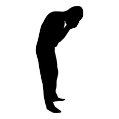 Silhouette man wash face water male cleansing facial washes his concept cares about his look hygiene black color vector illustration flat style simple image