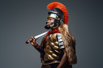 Roman legionary with fur and sword