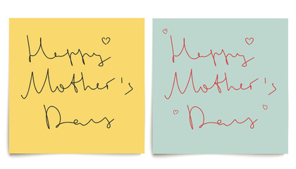 Happy Mother's Day handwritten note sticker. Mom's day greeting sticker or greeting card. A note from the family.