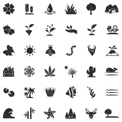 Fototapeta na wymiar Nature Icons. Black Scribble Design. Vector Illustration.