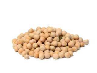 raw yellow peas isolated on white background